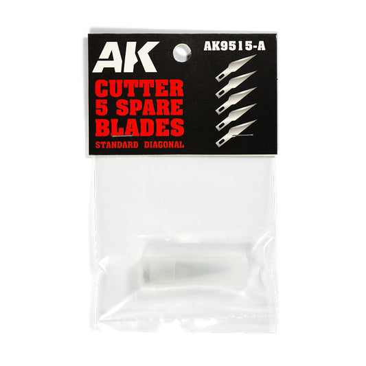 AK Interactive - Standard Diagonal (5 Spare Blades) Replacement for AK Hobby Knife AK9515-A