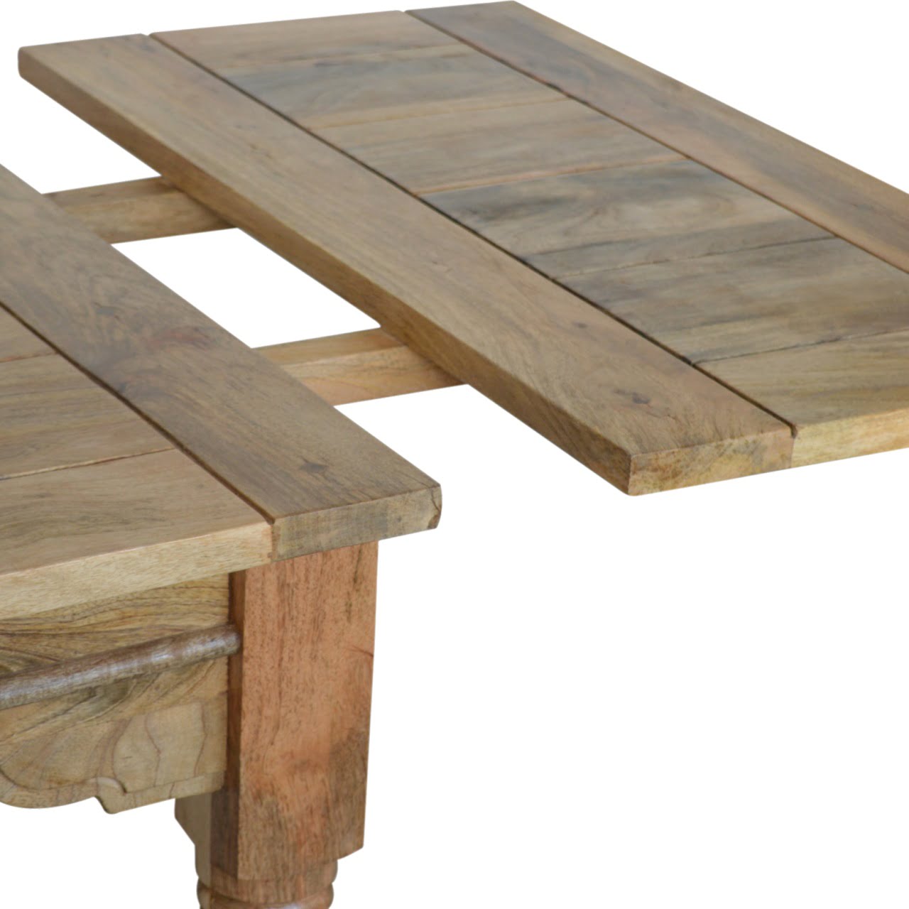 Granary Extension Dining Table Solid Mango Wood Rustic Elegant Design