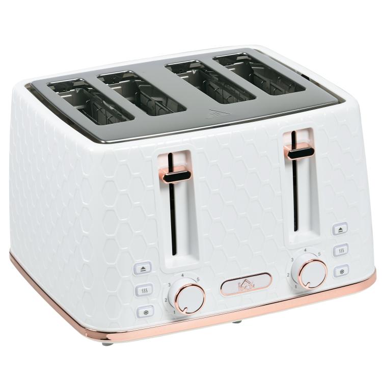 Four-Slice Honeycomb Toaster - White