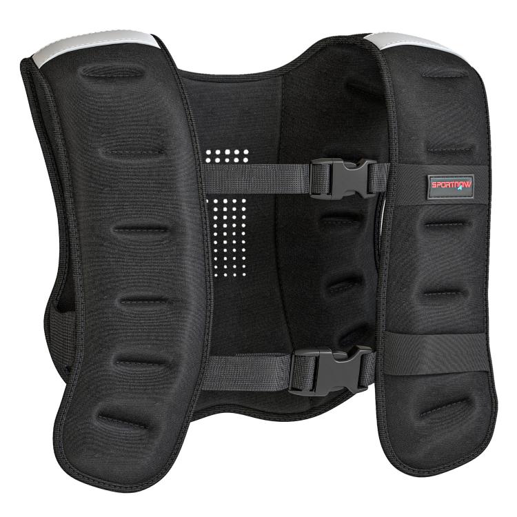 Weighted Vest, 5 kg Weight Vest with Adjustable Straps, Reflective Strips, Black