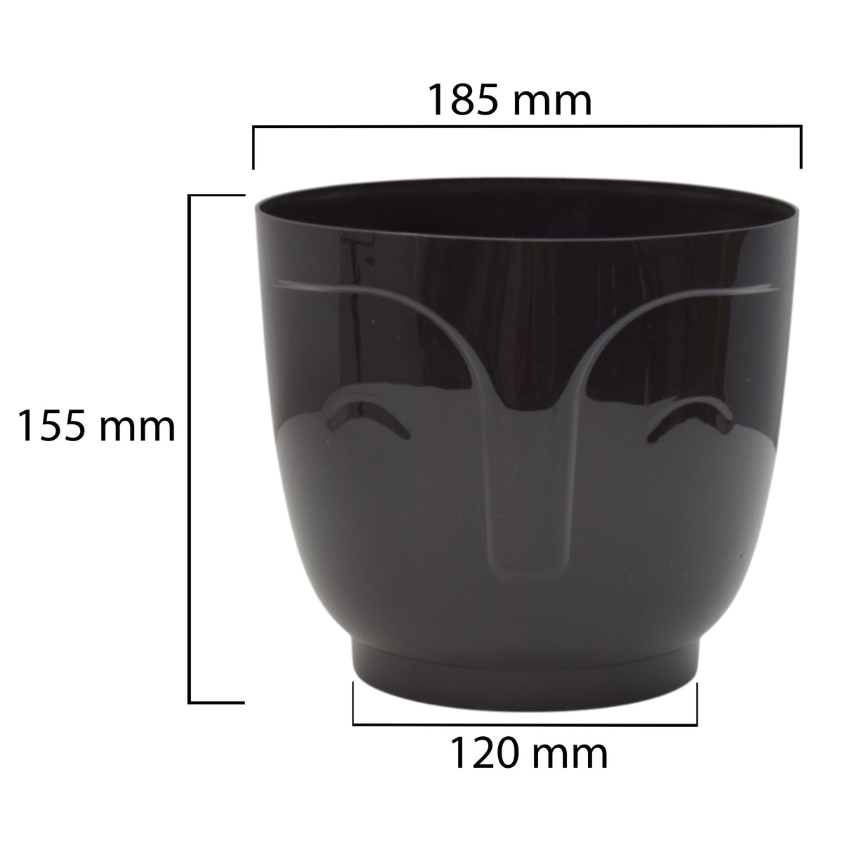 Atena Pot Without Hole 185mm Black