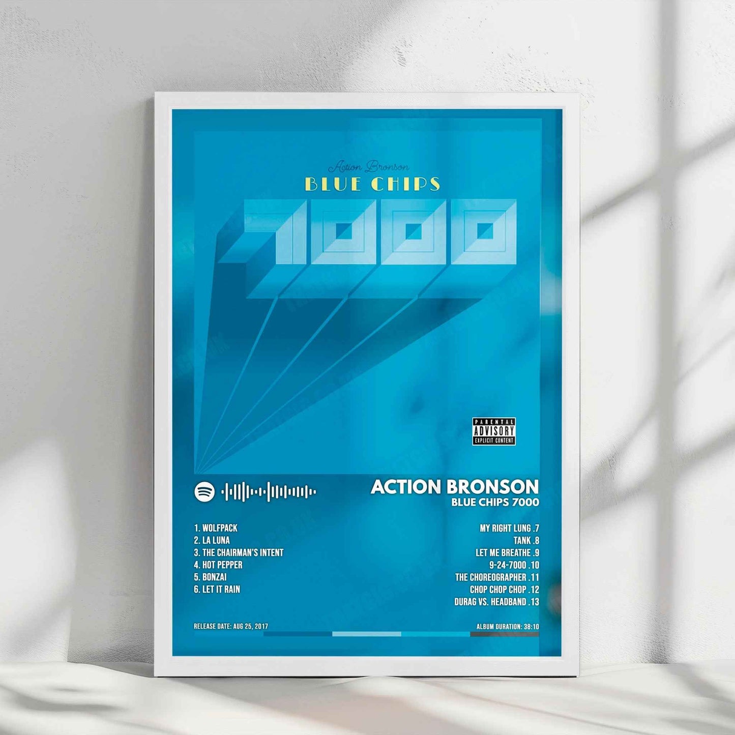 Action Bronson "Blue Chips 7000" Album Cover Poster - with Complete Tracklist