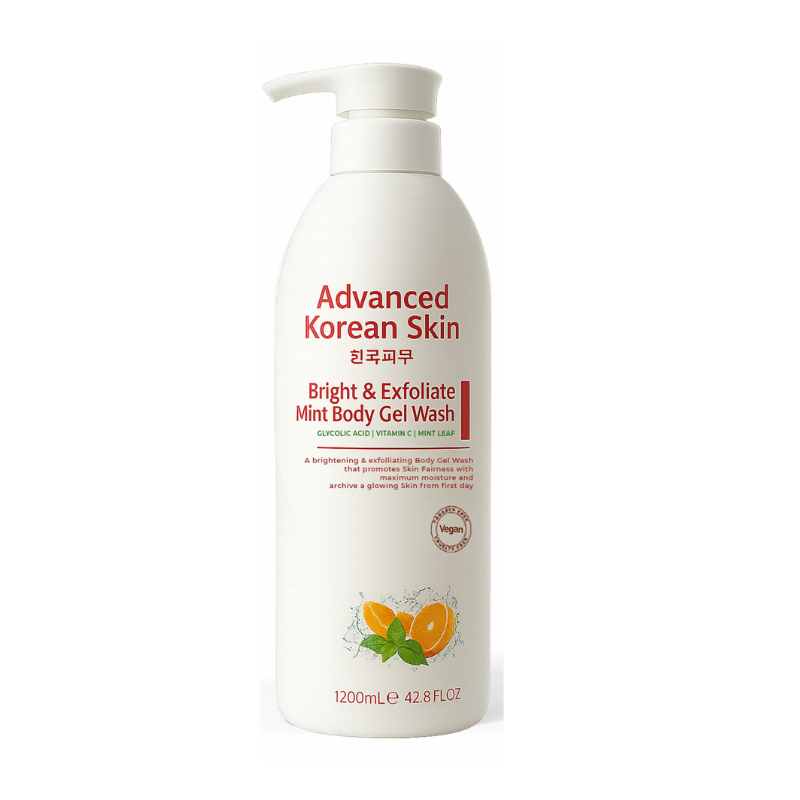 Advanced Korean Skin Bright & Exfoliate Body Mint Body Gel Wash (1200ml)