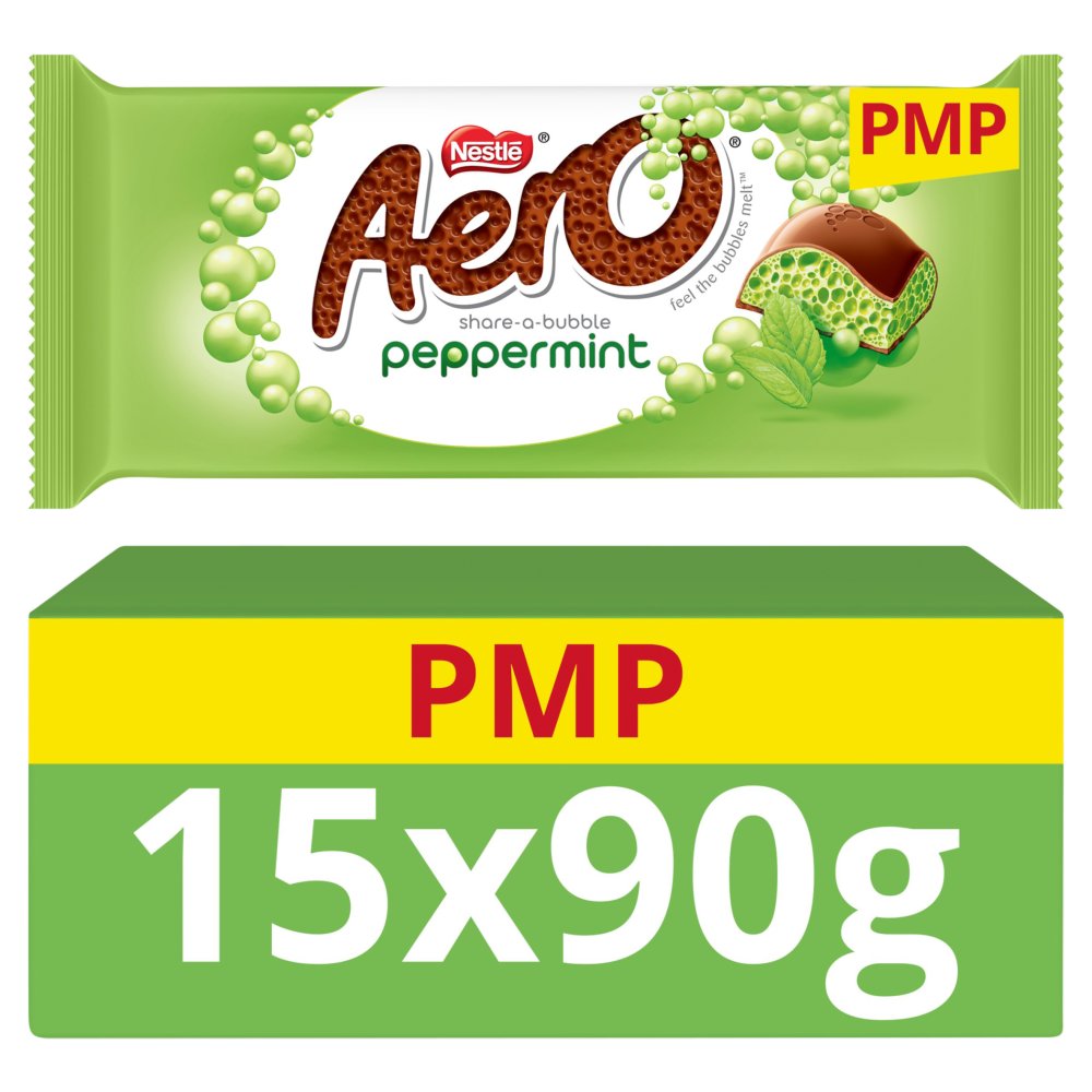 Aero Peppermint Mint Chocolate Sharing Bar PMP 90g (Case of 15)