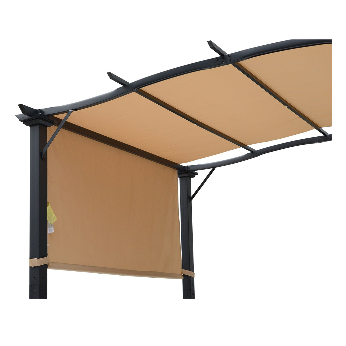 Retractable Pergola Garden Gazebo 3x2.45x2.3m, Khaki