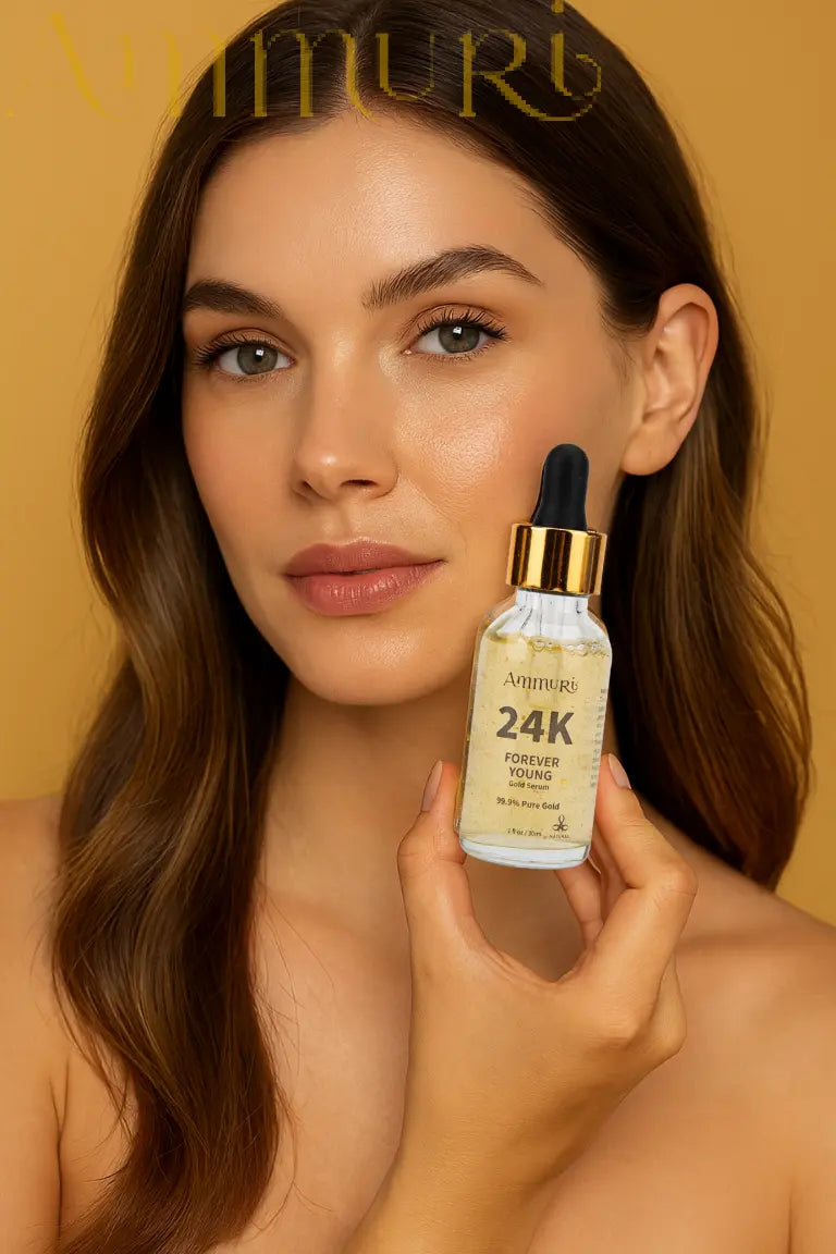 Ammuri 24K Gold Face Serum - Anti-Aging Collagen Booster Dark Circle Treatment