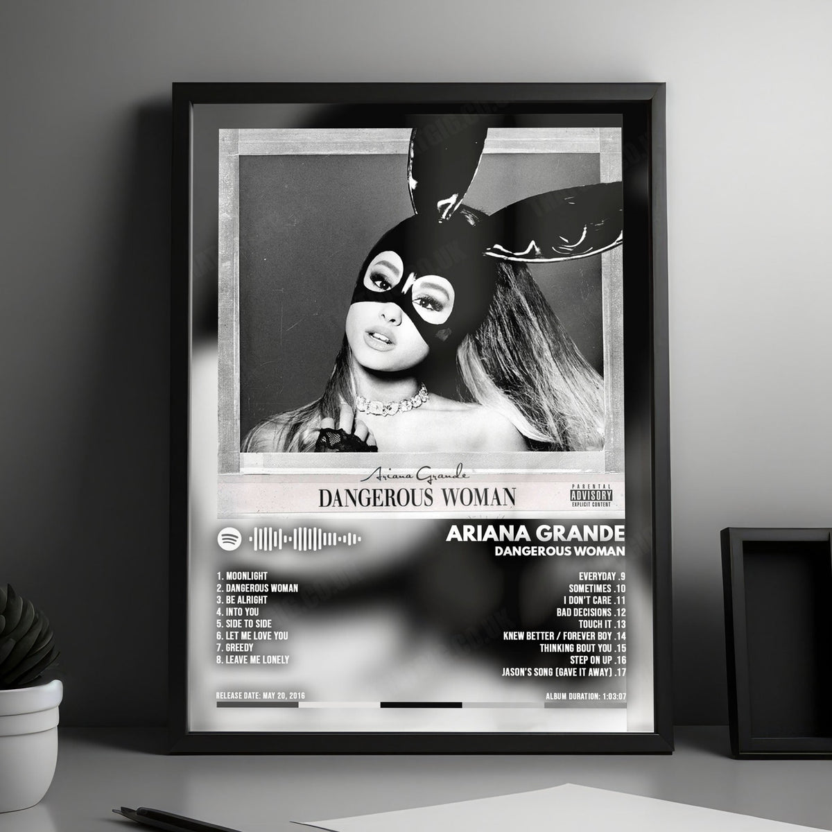 Ariana Grande "Dangerous Woman" Album Cover Poster - with Complete Tracklist