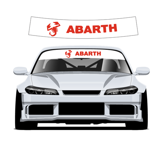 Abarth Custom Vinyl Sunstrip – Universal Fit 140cm 150cm 160cm