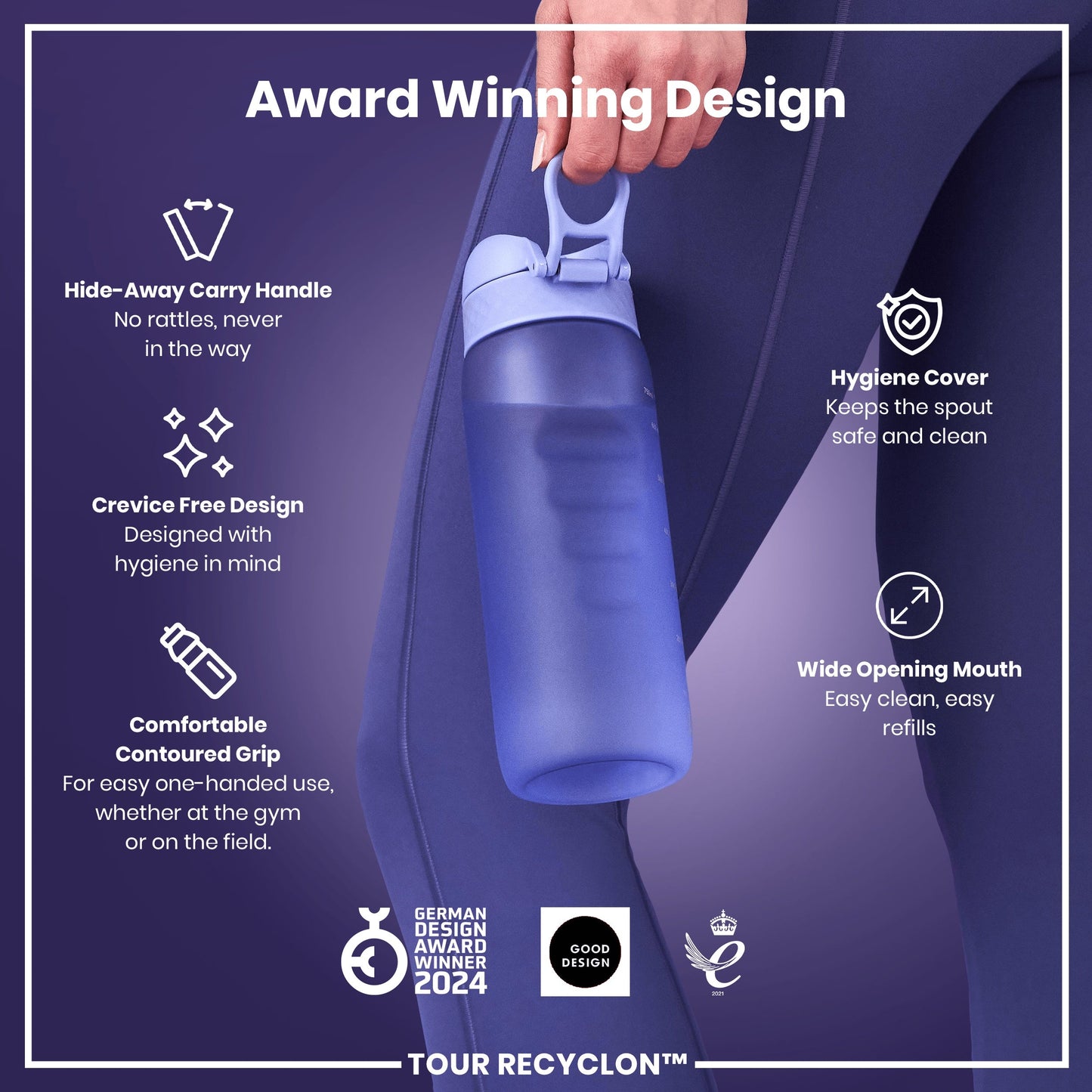 Bottle, Recyclon, Light Purple, 750ml