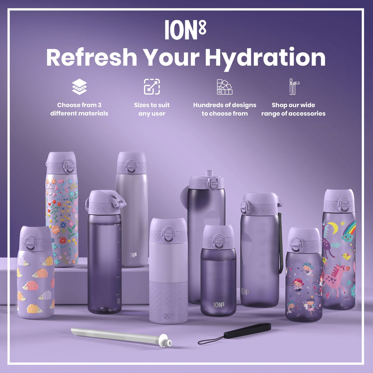 Bottle, Recyclon, Light Purple, 750ml
