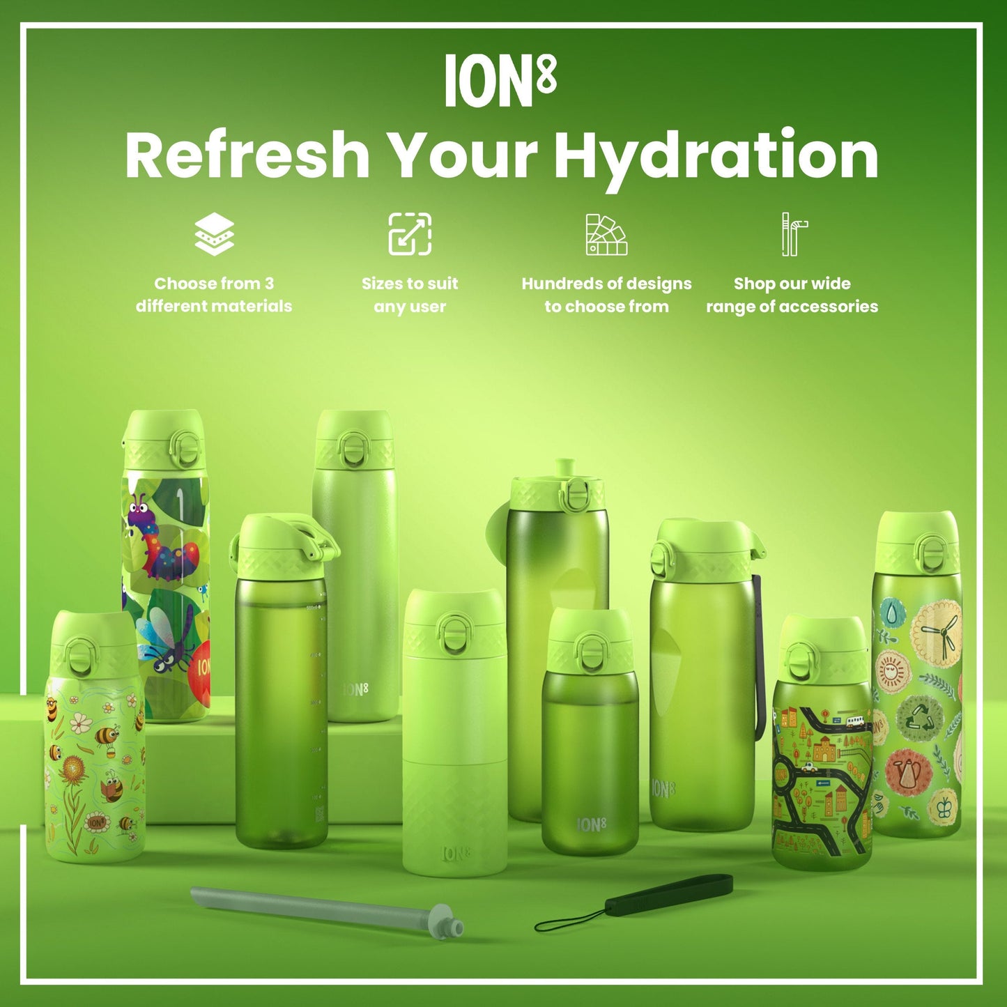 Leak Proof Water Bottle, Stainless Steel, Elephant, 400ml (13oz)