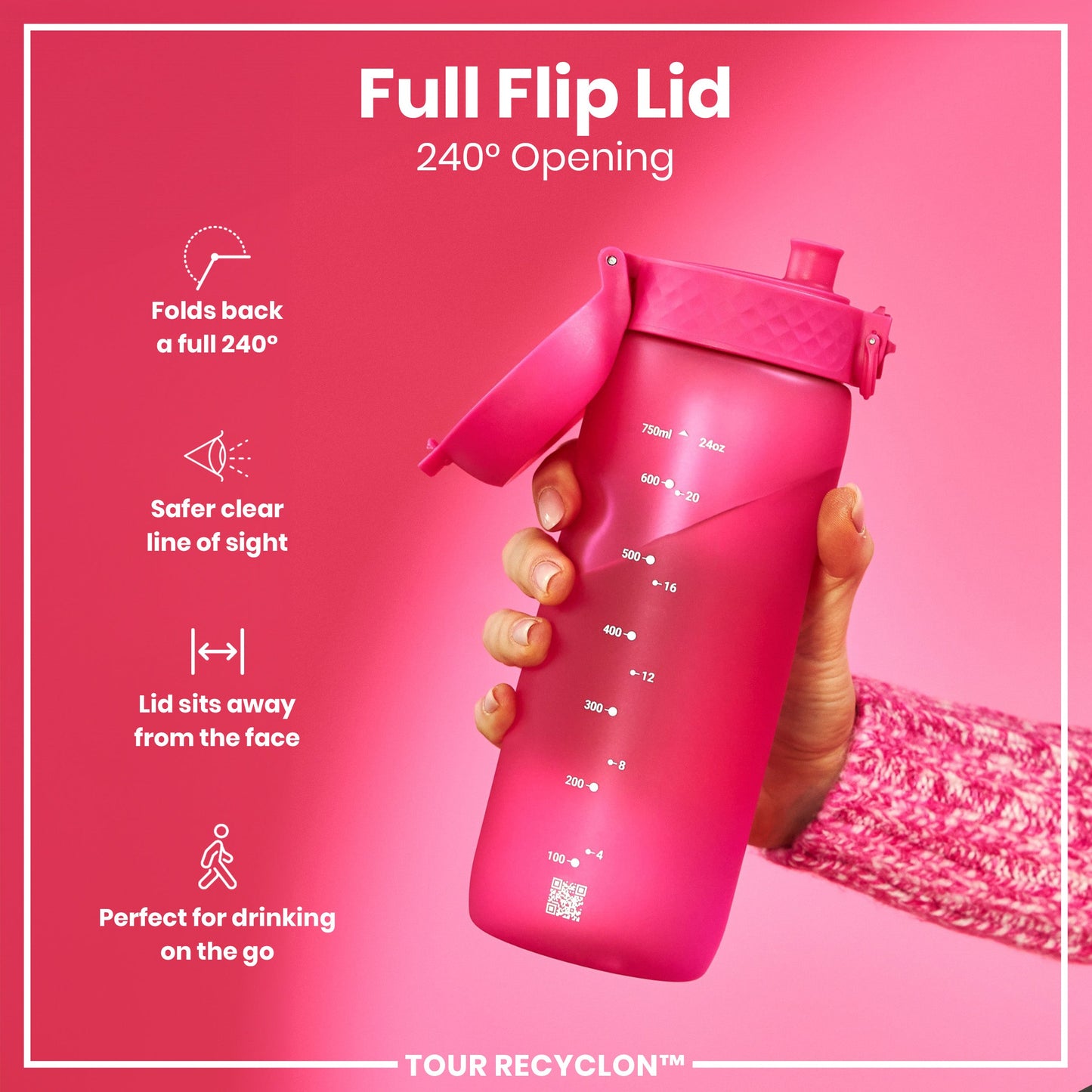 Bottle, Recyclon, Pink, 750ml