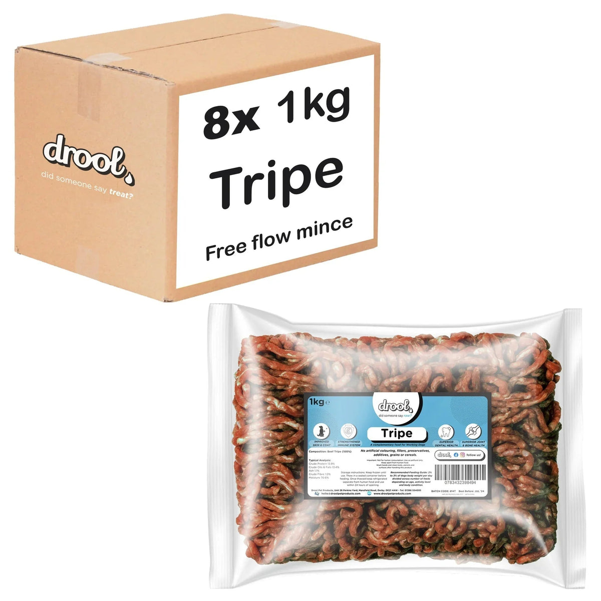 Drool Mince Freeflow Tripe 1kg