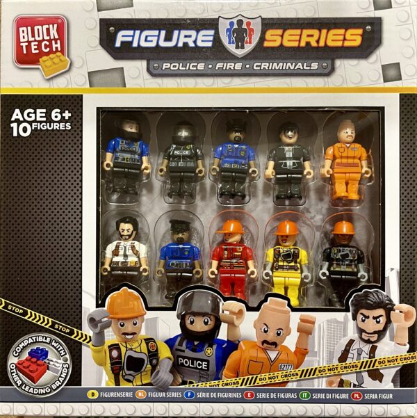 Block Tech 10 POLICE. FIRE . CRIMINALS Figures Set | Compatible with Major Brands