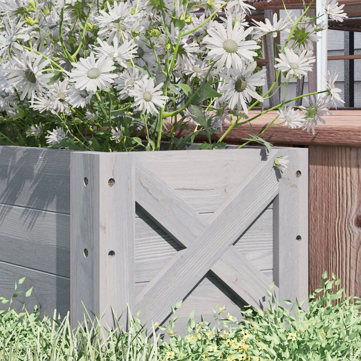 Outsunny Wooden Garden Raised Bed Planter Grow Containers Pot, 100x36.5x36cm