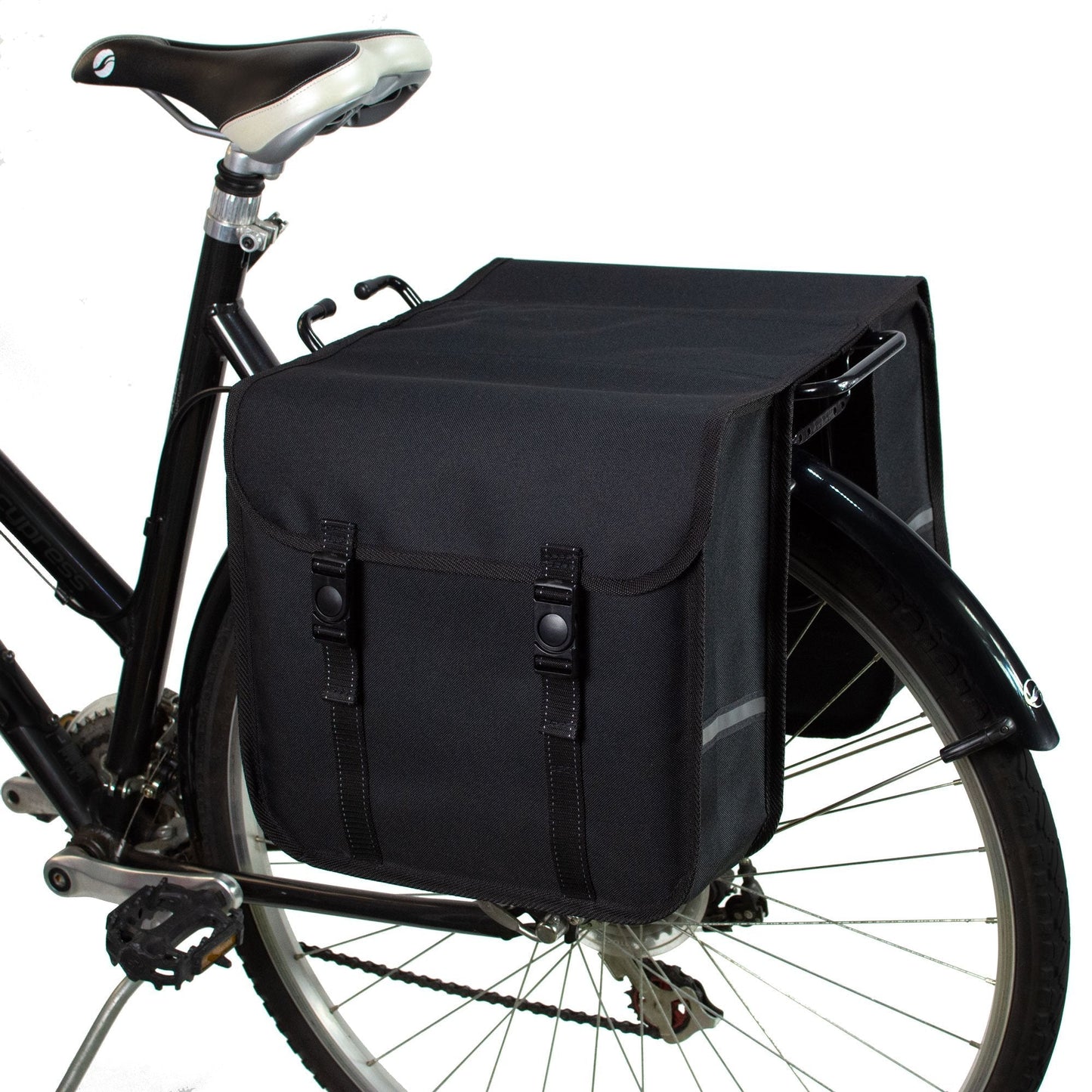 BikyBag Classic - Bicycle Double Pannier Bag (Black)