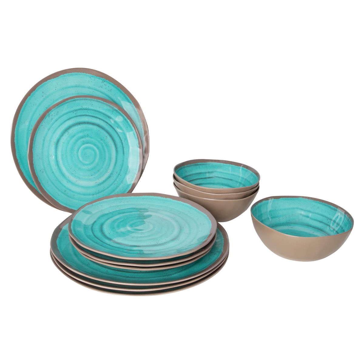 Bo-Camp Tableware Halo Melamine (12 Pieces / Aqua)