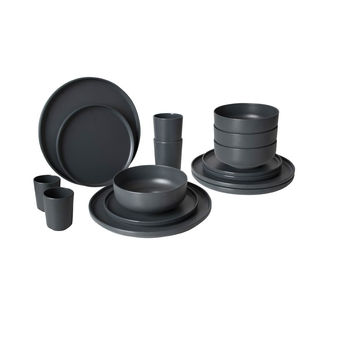 Bo-Camp Industrial Collection Tableware Patom (16 Pieces / Anthracite)