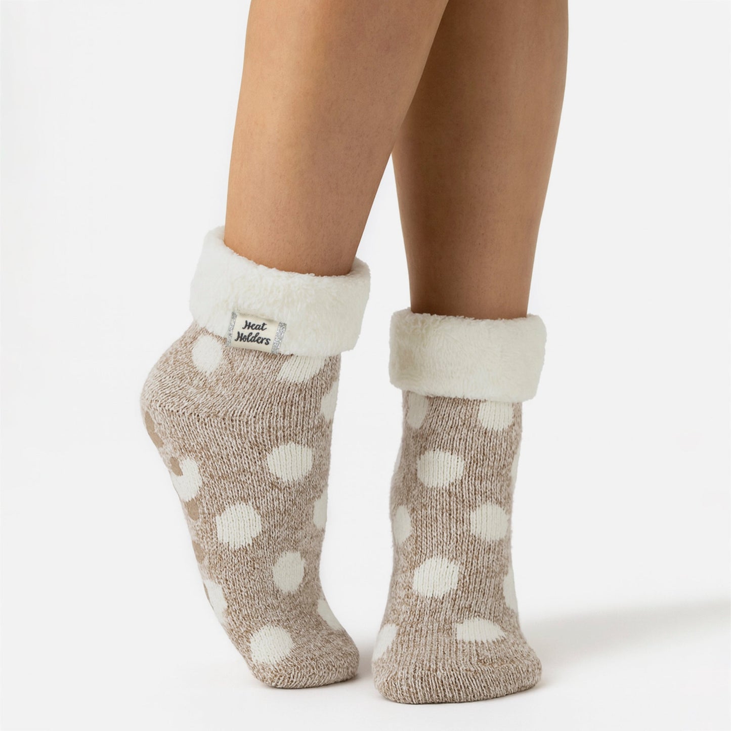 Ladies Non Slip Thermal Low Cut Ankle Slipper Bed Socks with Grips