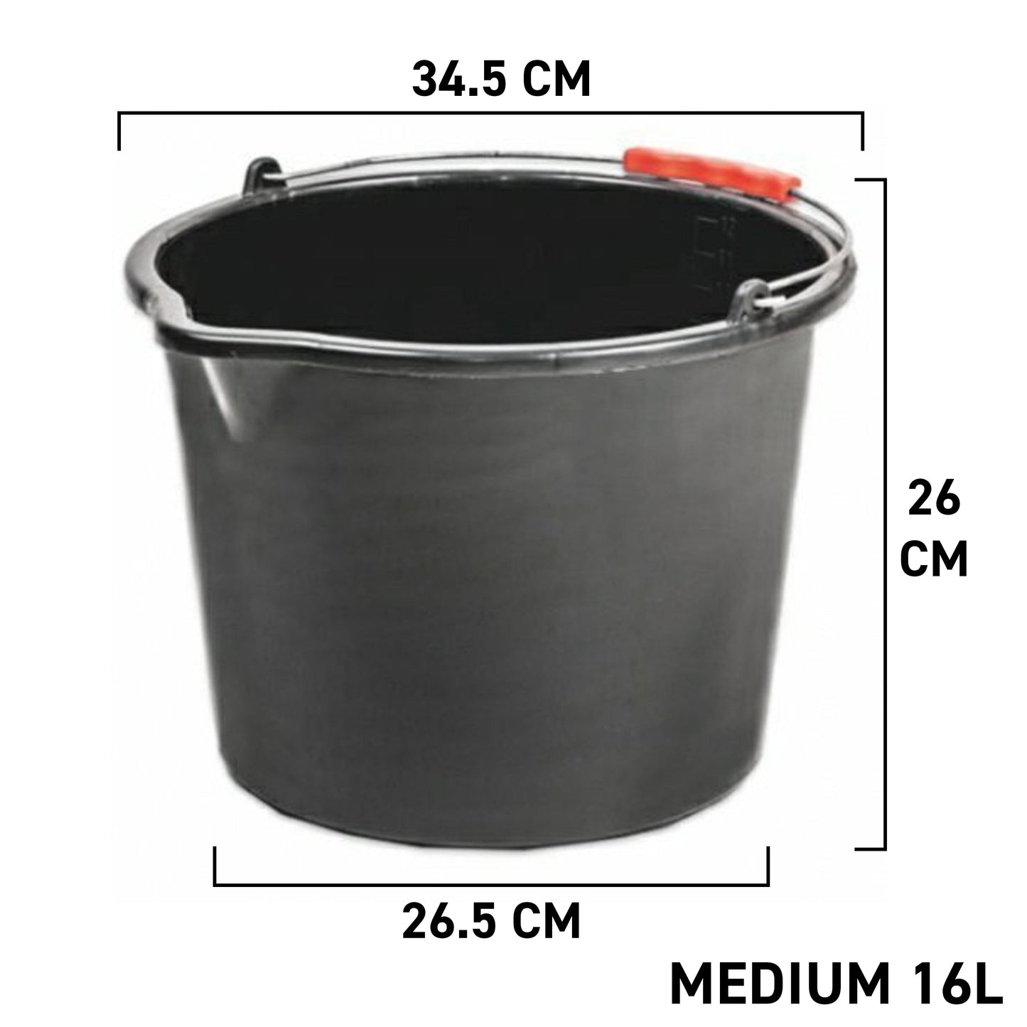 Black PP Bucket 16L