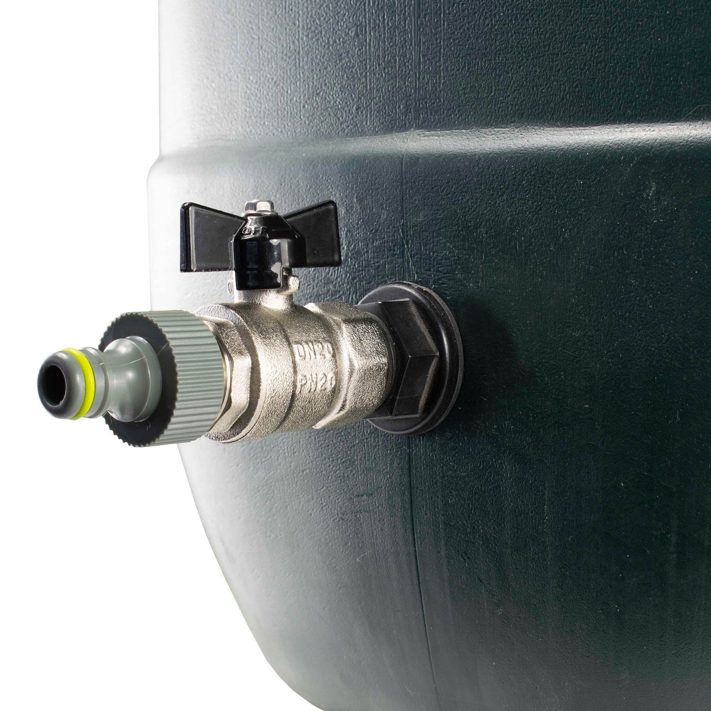Water Butt Kit 1/2 BSP with Metal Bib Valve and Quick Connect Outlet Tap Adapter