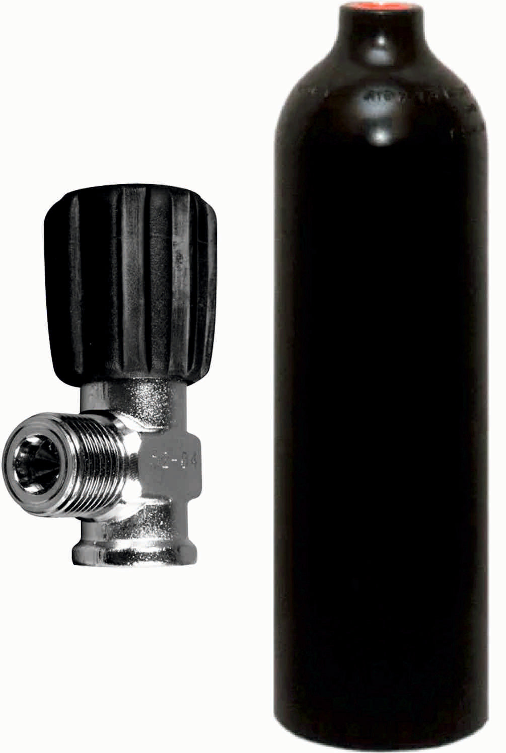 BTS 1.5 Litre 230 Bar Black Luxfer Aluminium Cylinder with Inert Gas Valve S16116680