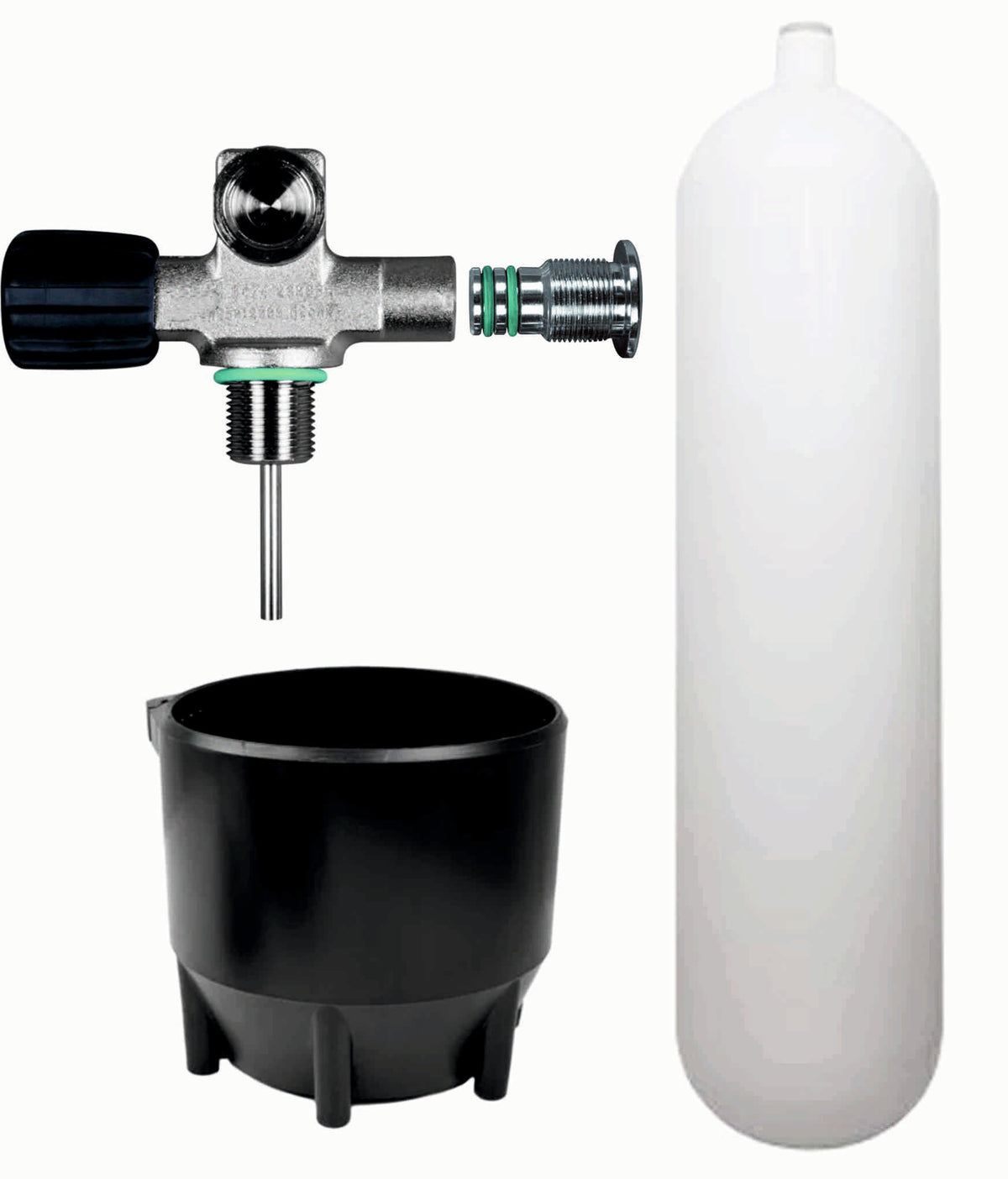 BTS 12 Litre 232 Bar Tall Cylinder with DIN Valve, 2nd Outlet & Boot S16116622