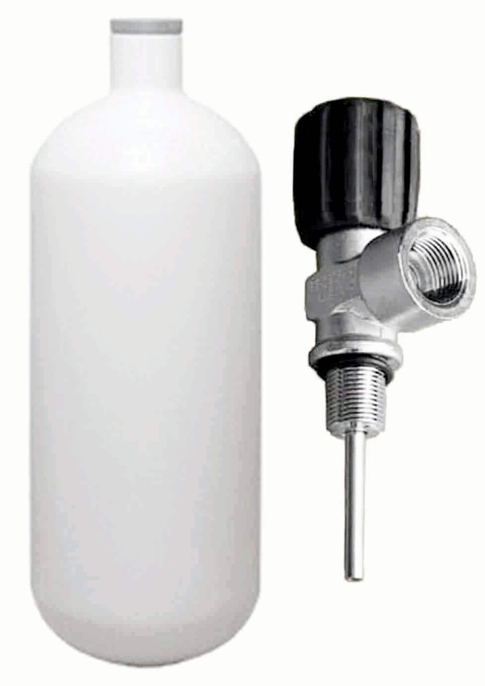 BTS 1 Litre 300 Bar Cylinder with Top Handled DIN Valve (B CPS 1 3)