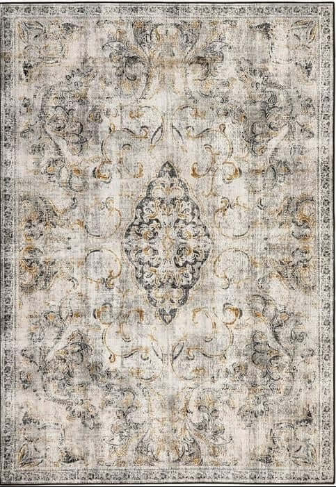 Eco-Washable Cream Rug Vintage Design