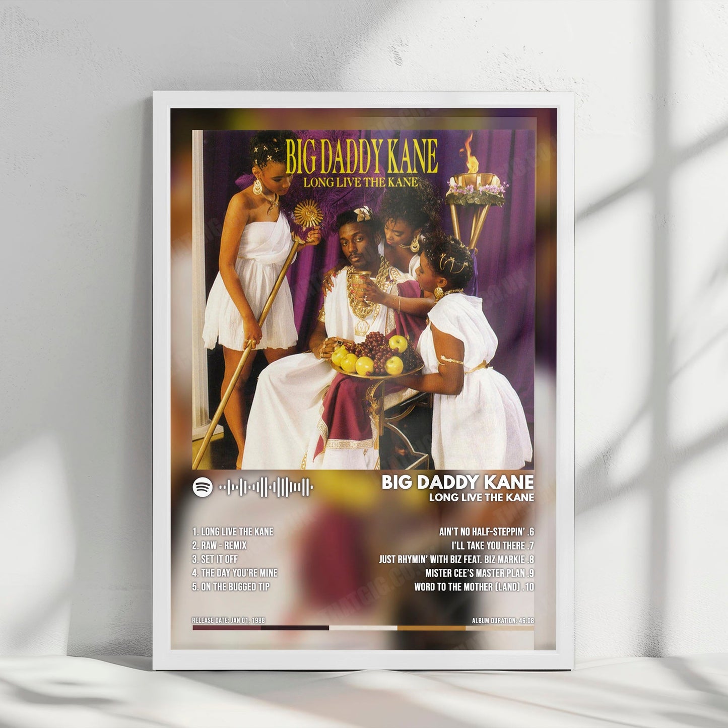 Big Daddy Kane "Long Live the Kane" Album Cover Poster - with Complete Tracklist