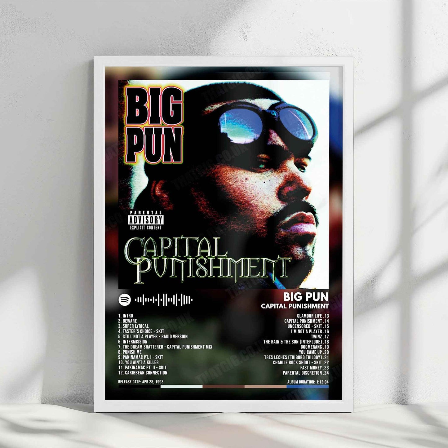 Big Pun "Capital Punishment" Album Cover Poster - with Complete Tracklist