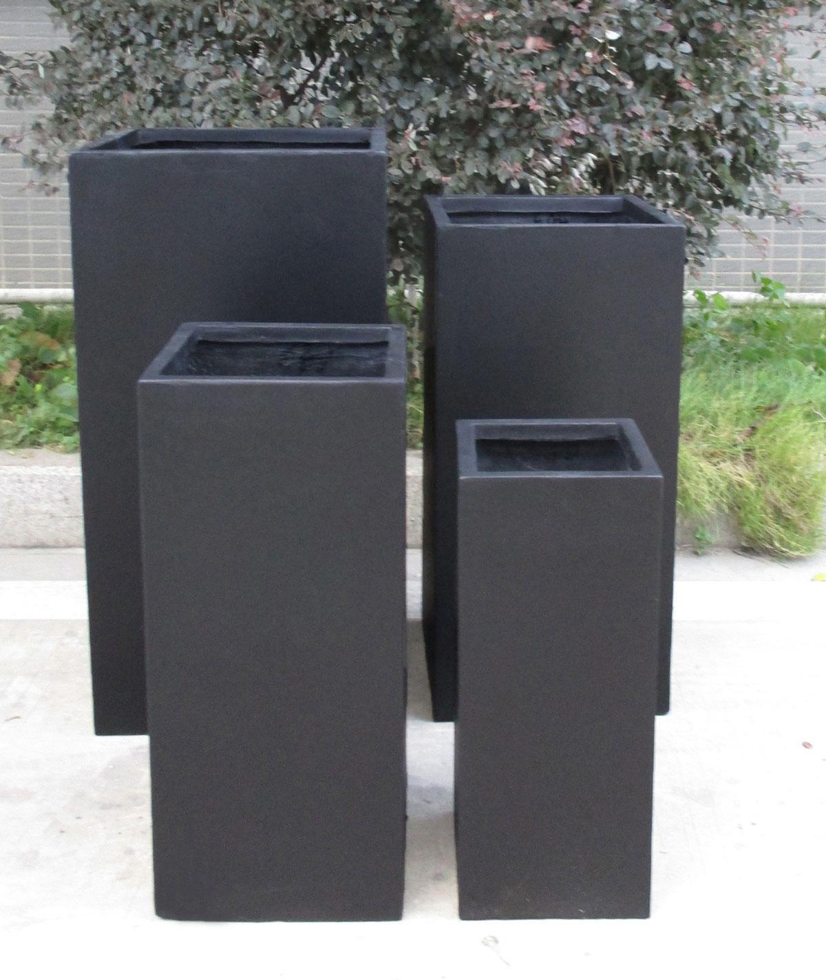 IDEALIST Lite Contemporary Light Concrete Garden Tall Square Planter, Outdoor Plant Pot H80 L40 W40 cm, 132L