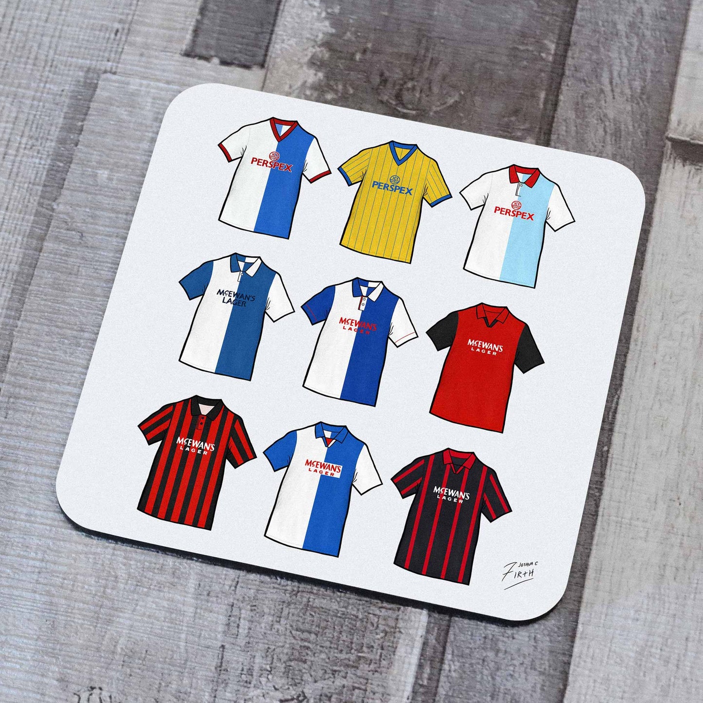 Blackburn Retro Shirts Football Coaster