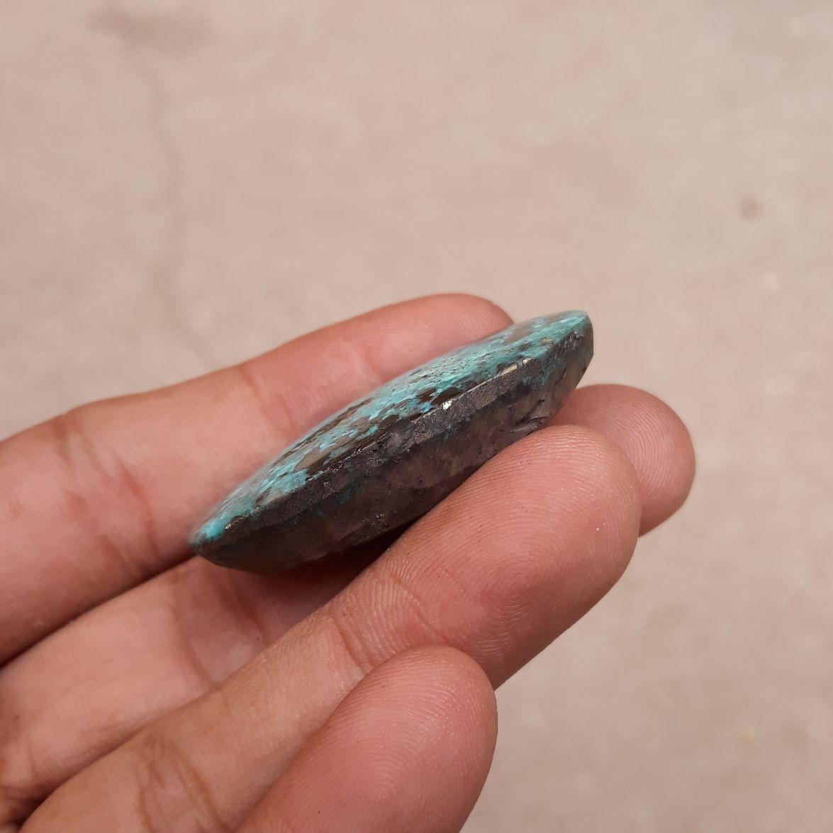Natural Turquoise with Pyrite –Blue Matrix Turquoise -Shajri Feroza-101 Ct-43x25mm