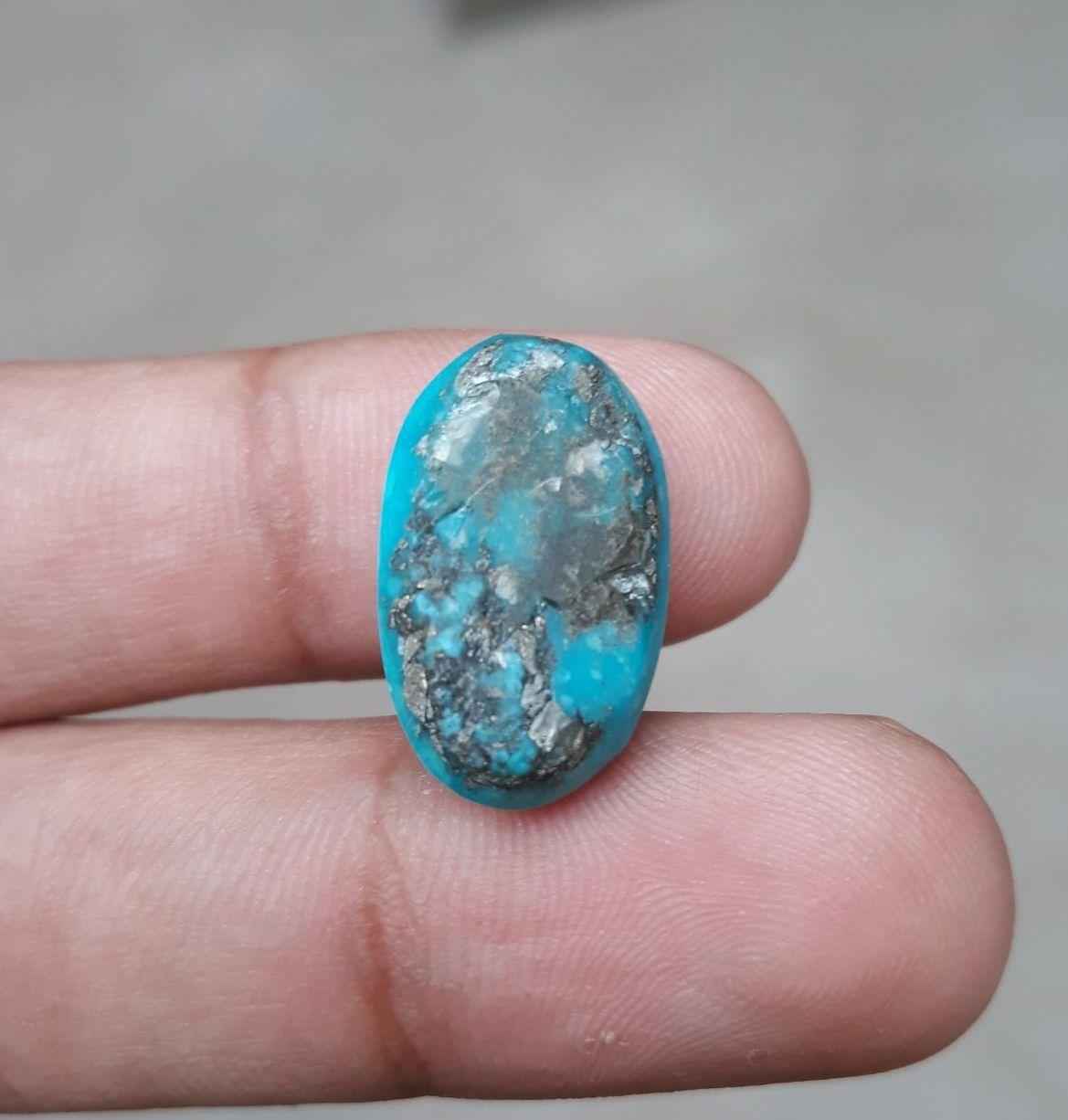 Natural Certified Turquoise - Blue Turquoise-17ct-21x13mm