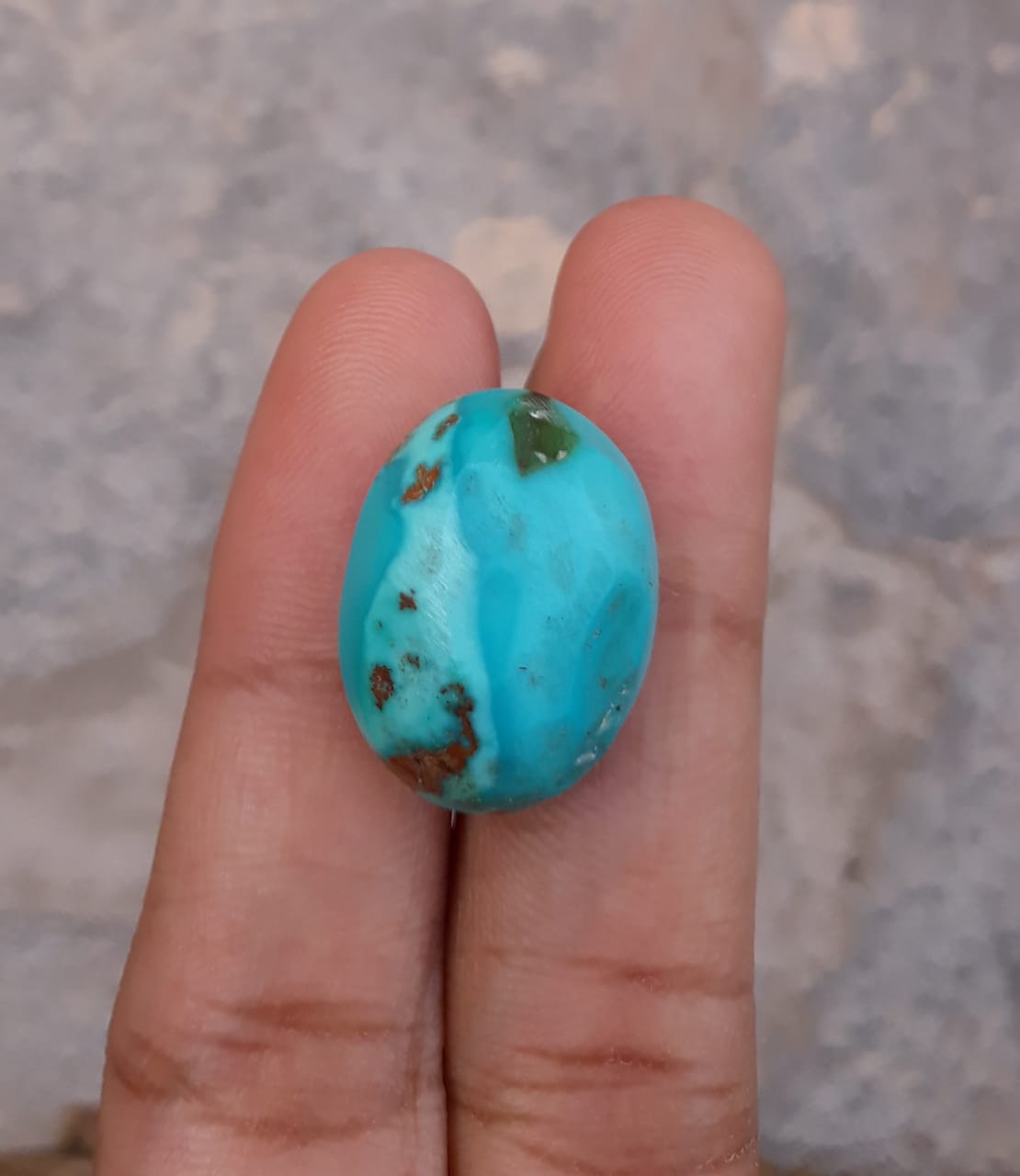 Natural Certified Turquoise - Blue Turquoise - 23.9ct- 20x16mm