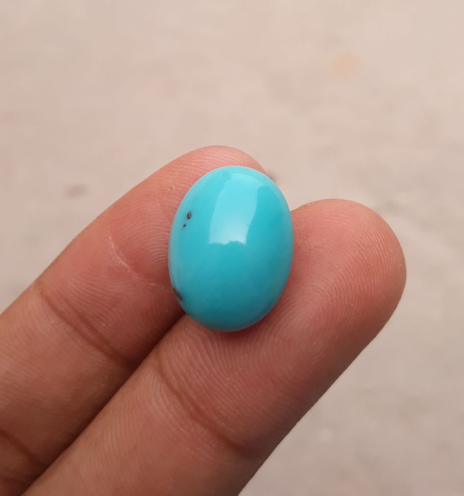 Natural Certified Turquoise - Blue Turquoise - 15.2ct- 18x13mm