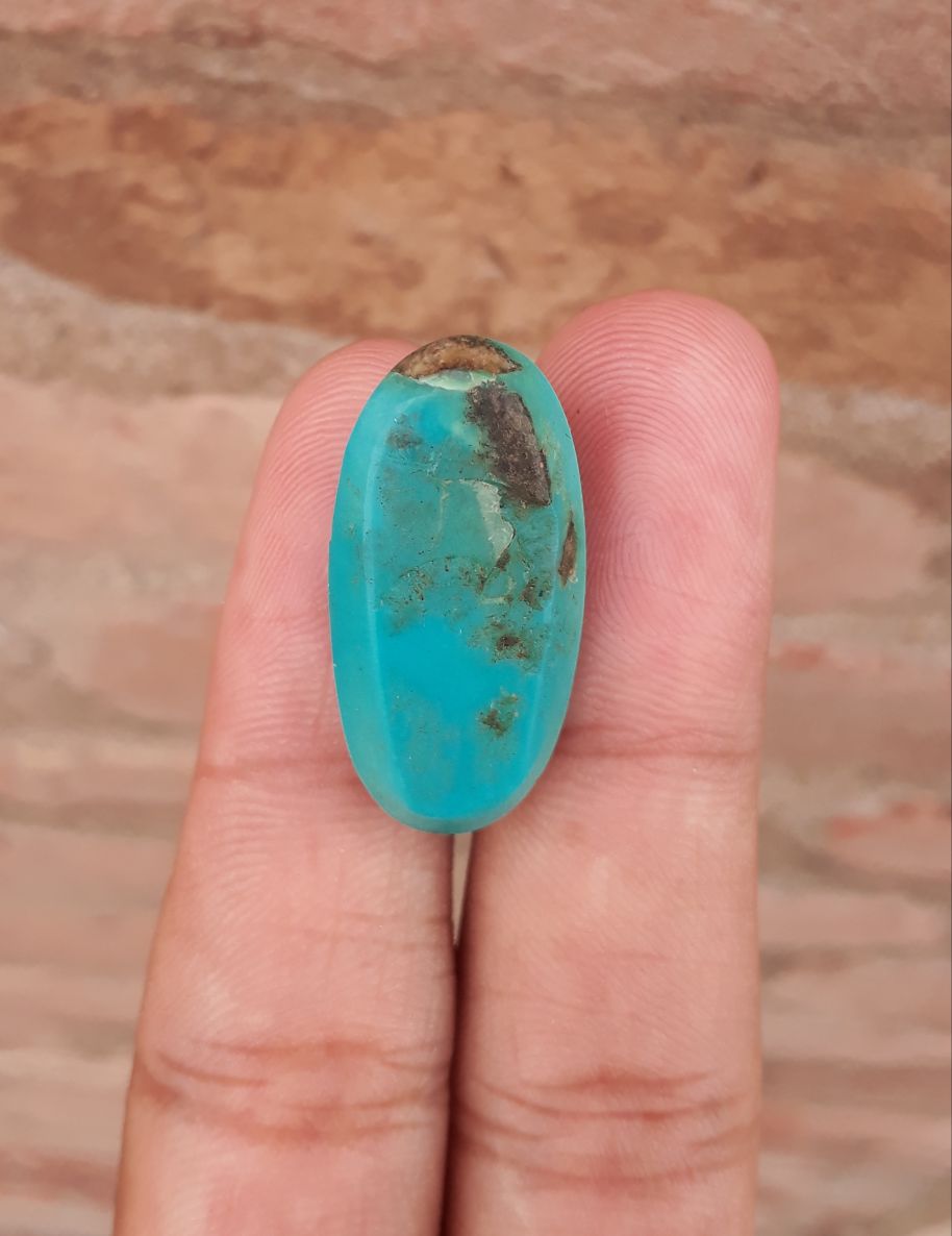 Natural Certified Turquoise - Blue Turquoise - 29.8ct- 28x14mm