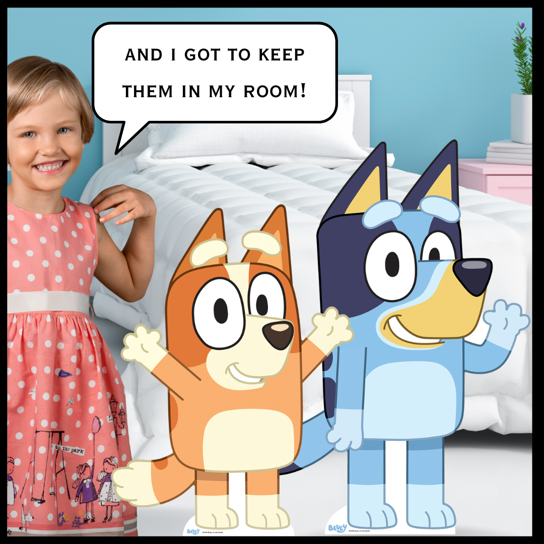 SC4573 Bluey and Bingo Balloon Party Time Large Backdrop Cardboard Cut Out Height 185cm