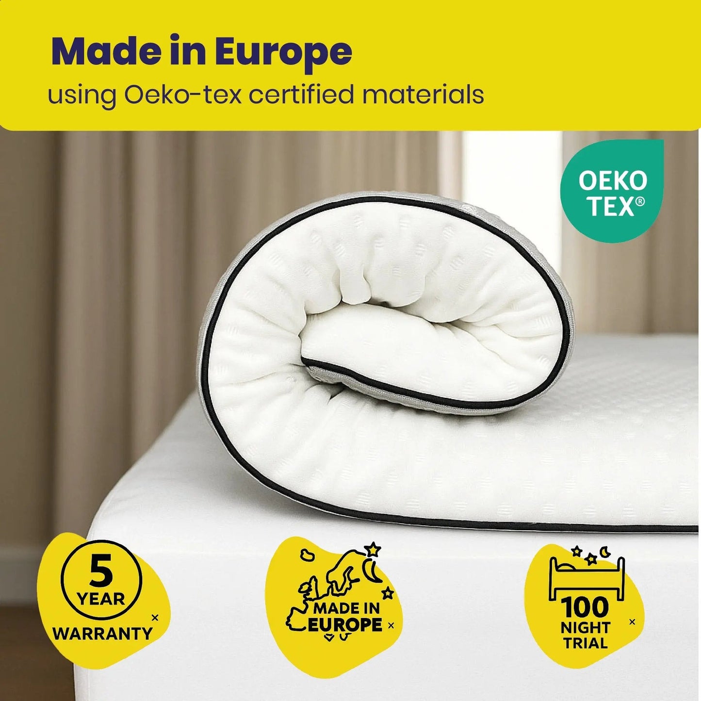Brightr® Titan Deluxe Mattress Topper | Best Extra Firm & Maximum Support | 8 cm Reversible | Designed for Soft & Sagging Mattresses