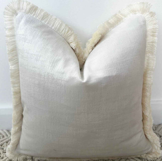 The Couture Cushion - The Fringed Ivory Dolce fringed in Ivory - Style No. 133