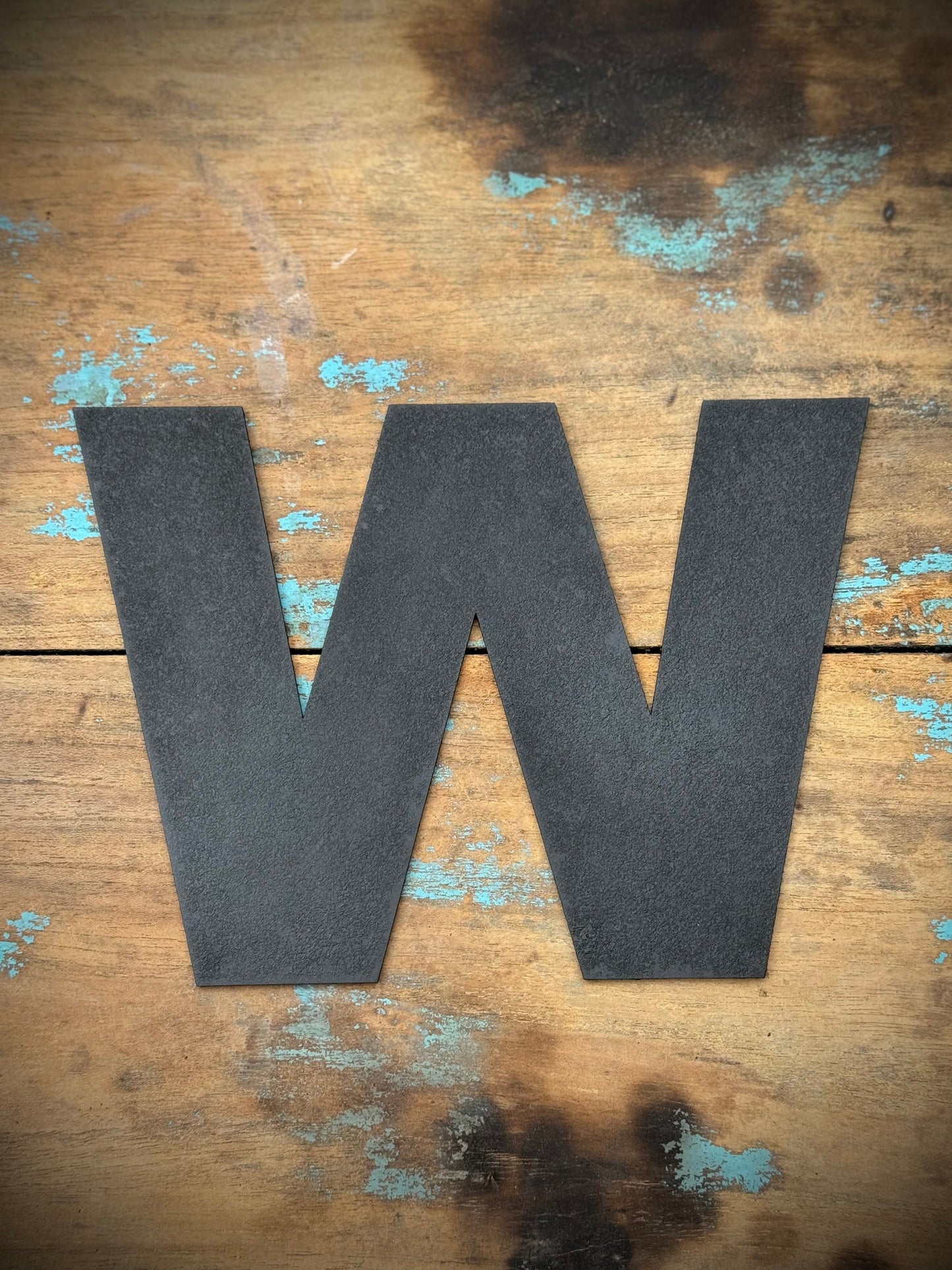 12" and 5" Black Fat Font Metal Letters.