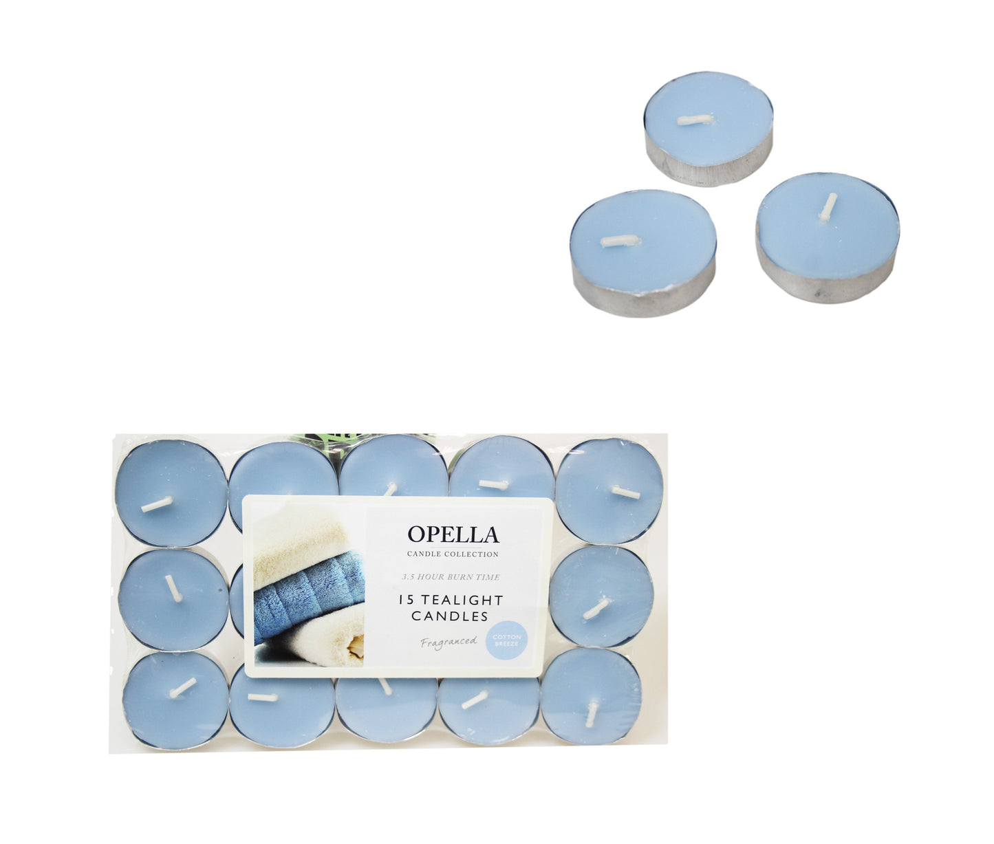 Opella Cotton Breeze Tealight Candles Set of 12
