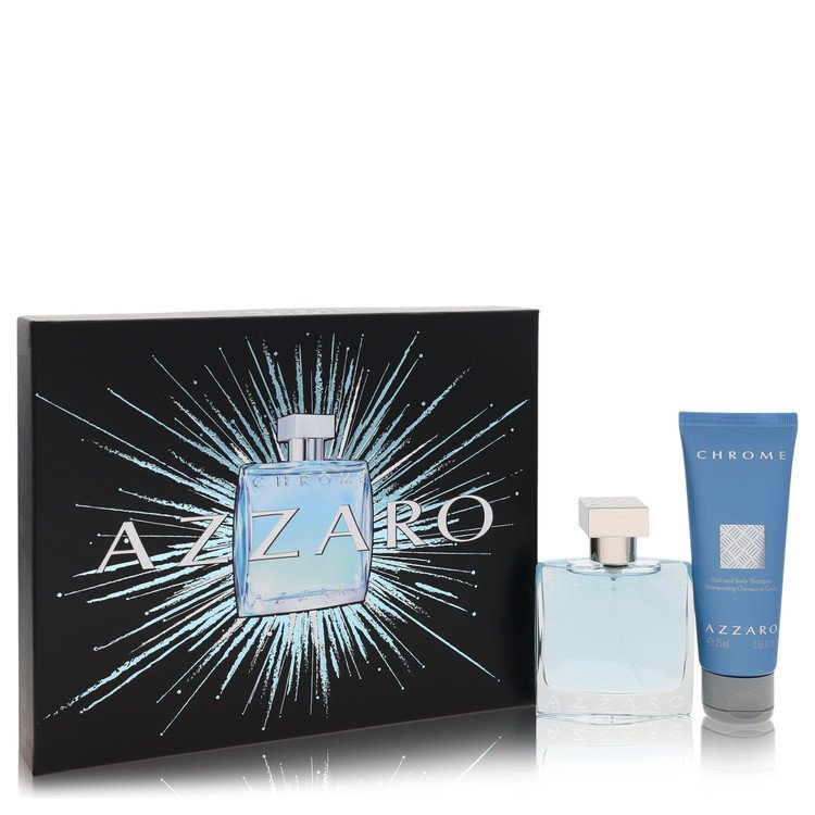 Chrome by Azzaro Gift Set – 1.7 oz (50 ml) Eau de Toilette and 2.5 oz (75 ml) Shampoo