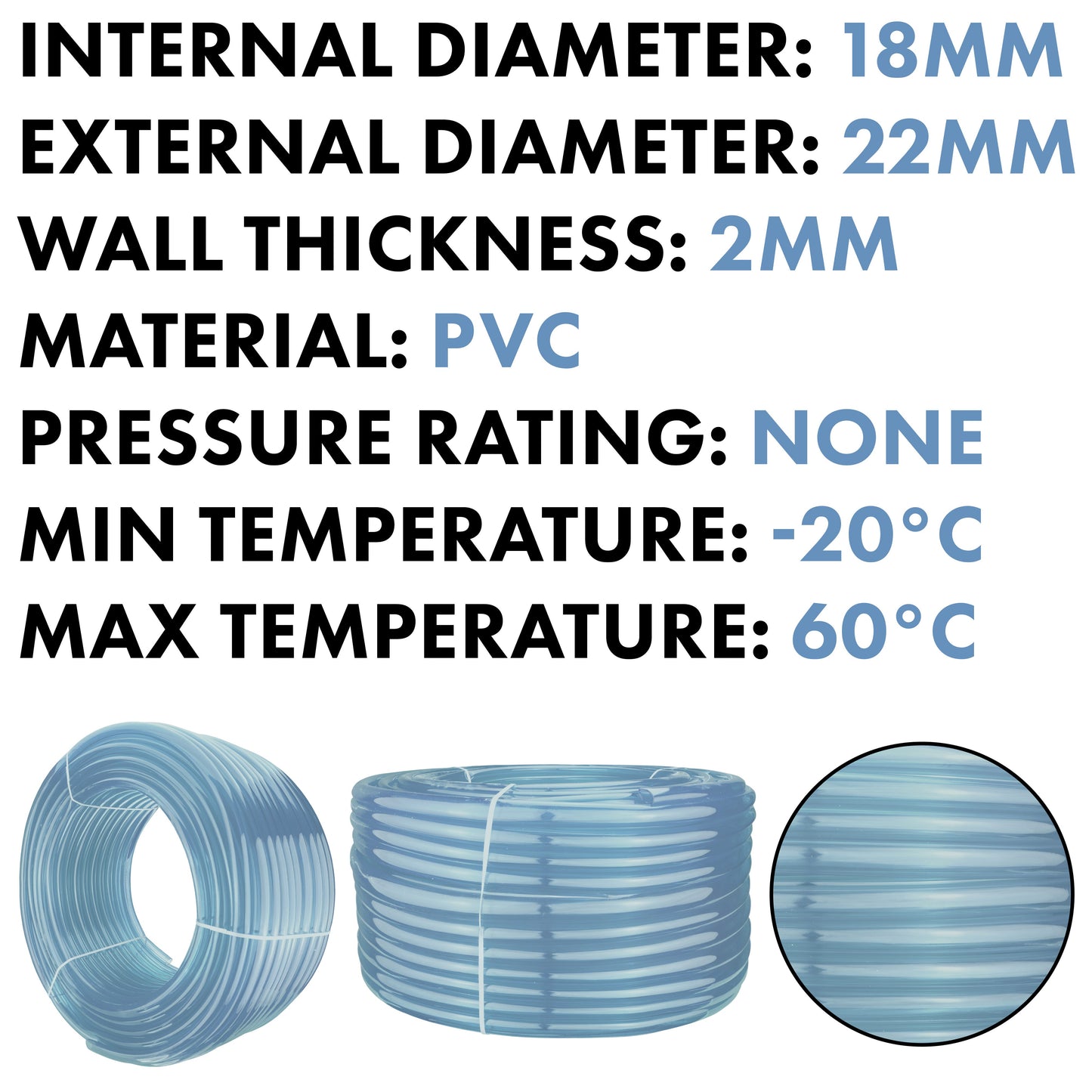 Clear PVC Pipe 18mm*22mm