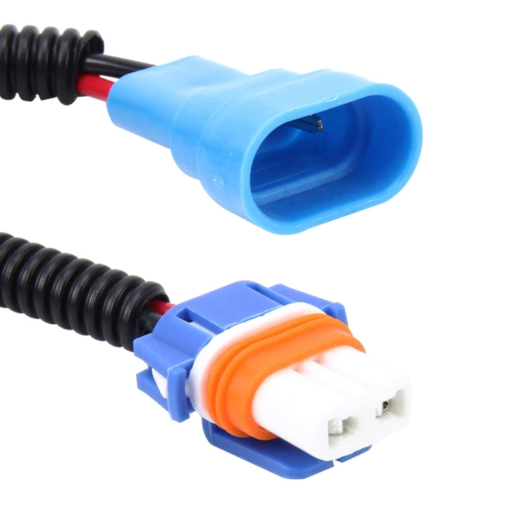 2 PCS 9005 Car HID Xenon Headlight Male to Female Conversion Cable with Ceramic Adapter Socket, 9005