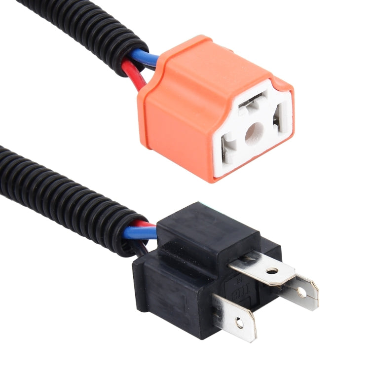 2 PCS H4 Car HID Xenon Headlight Male to Female Conversion Cable with Ceramic Adapter Socket, H4