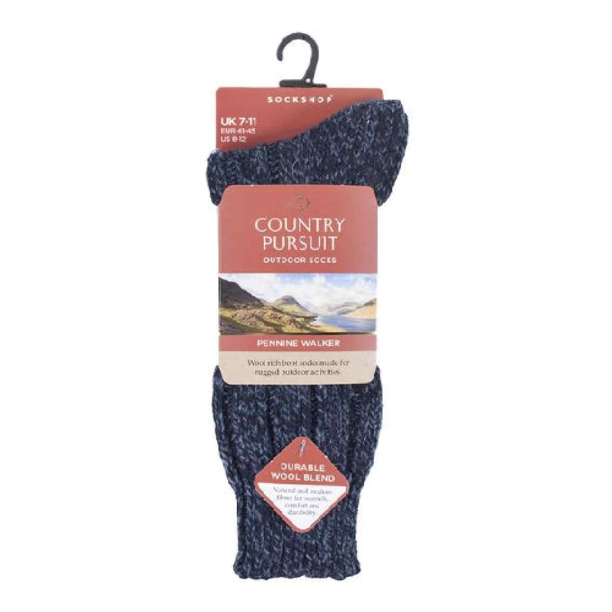 1 Pack Mens Pennine Walker Heavy Wool Hiking Socks