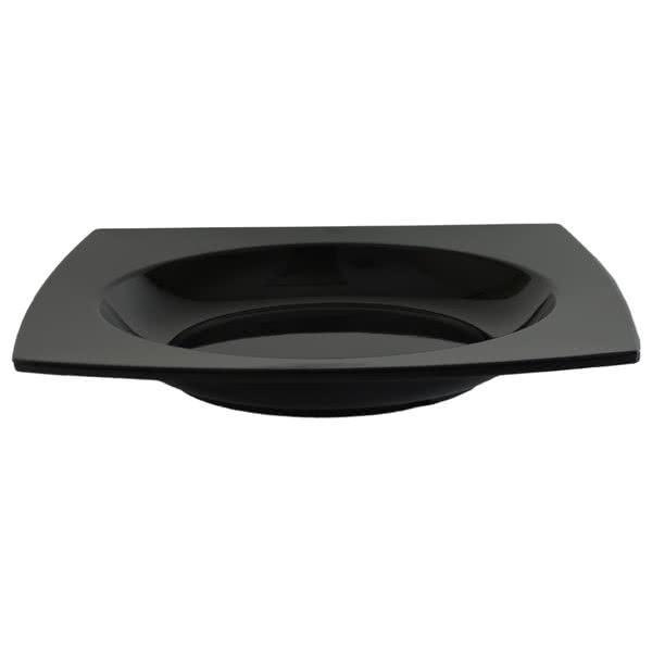 Classic Square Shape Melamine Black Pasta Bowl - Pack Of 12