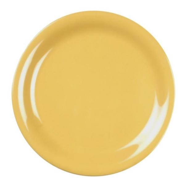 Narrow Rim Yellow Melamine Plate 185mm / 7 ¼in - Pack Of 12